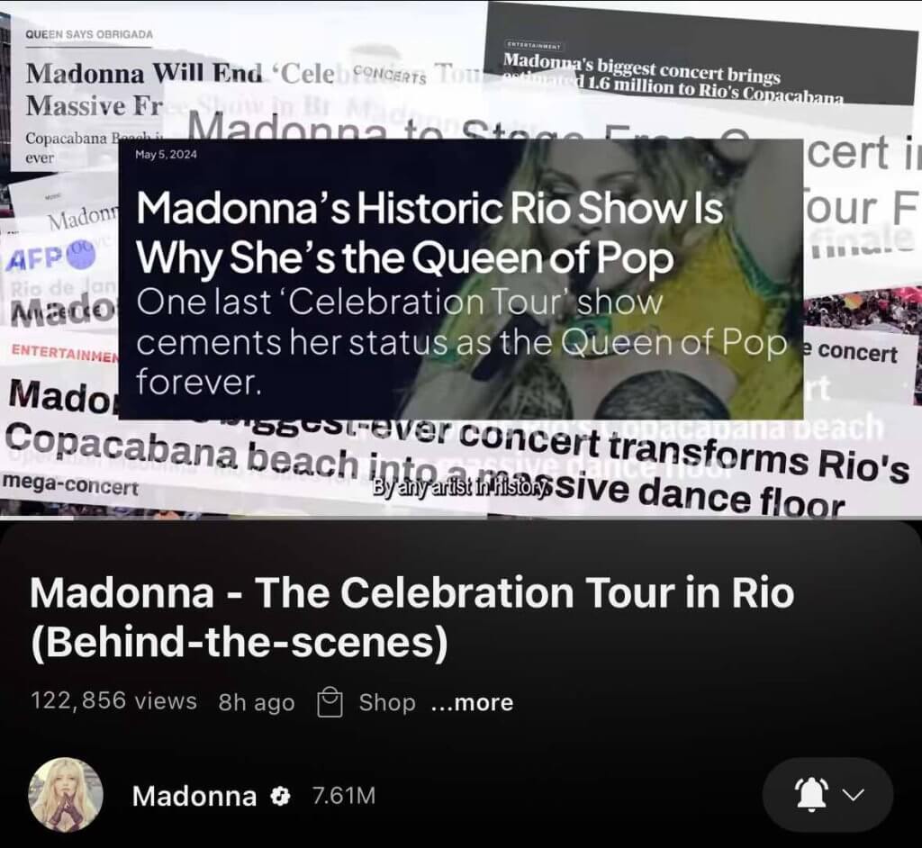 Madonna MuuMuse headline